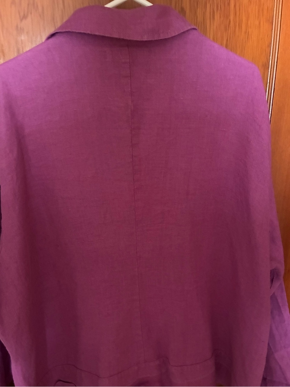 FLAX Fuchsia Linen Button-Up Jacket - Picture 2 of 6